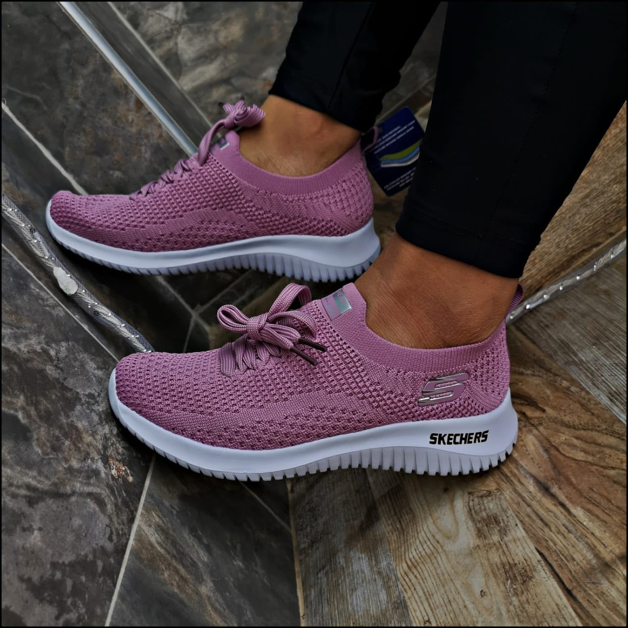 🔥SKECHERS K'NIT - MORADO - MUJER
