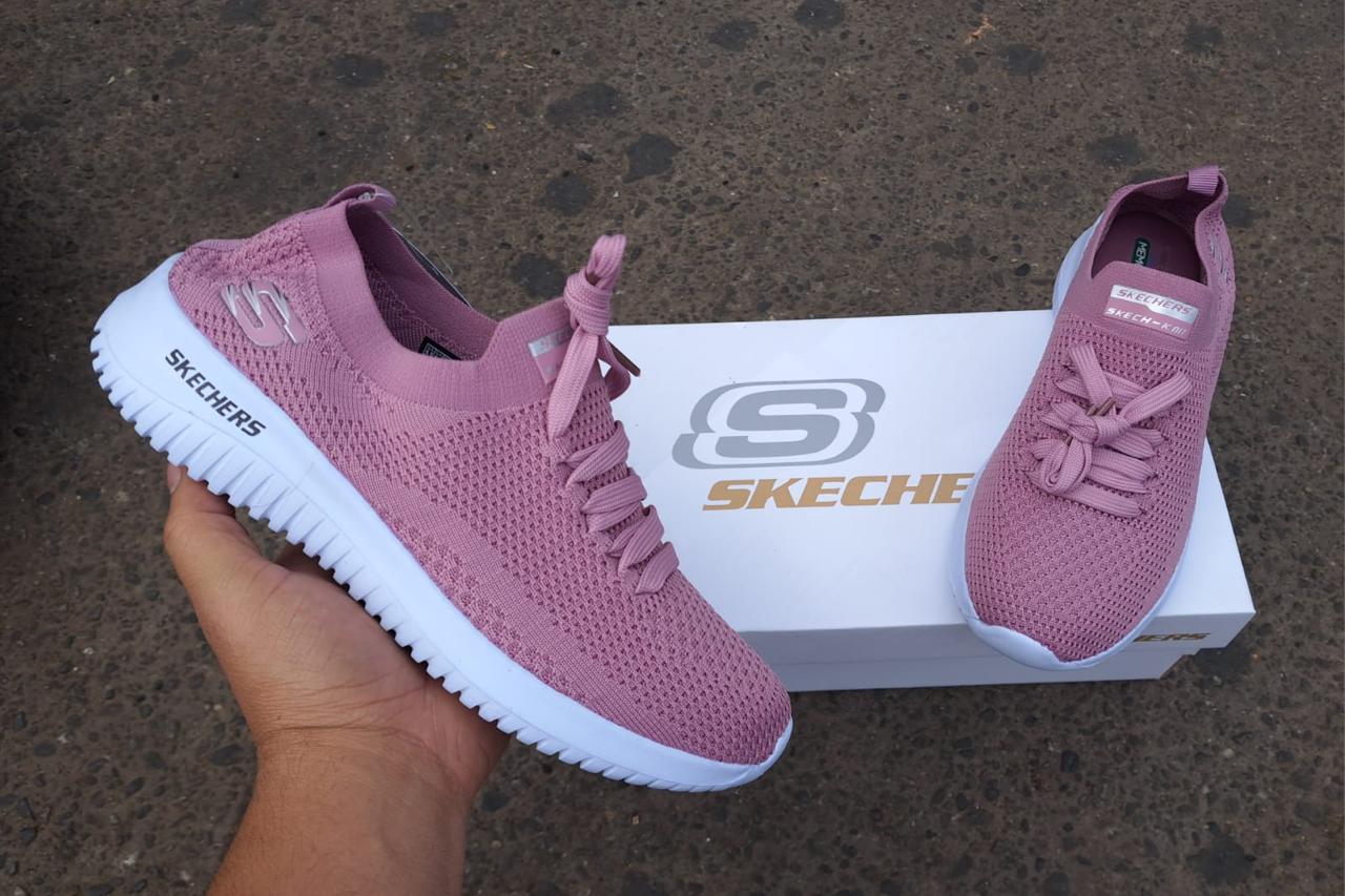 🔥SKECHERS K'NIT - MORADO - MUJER