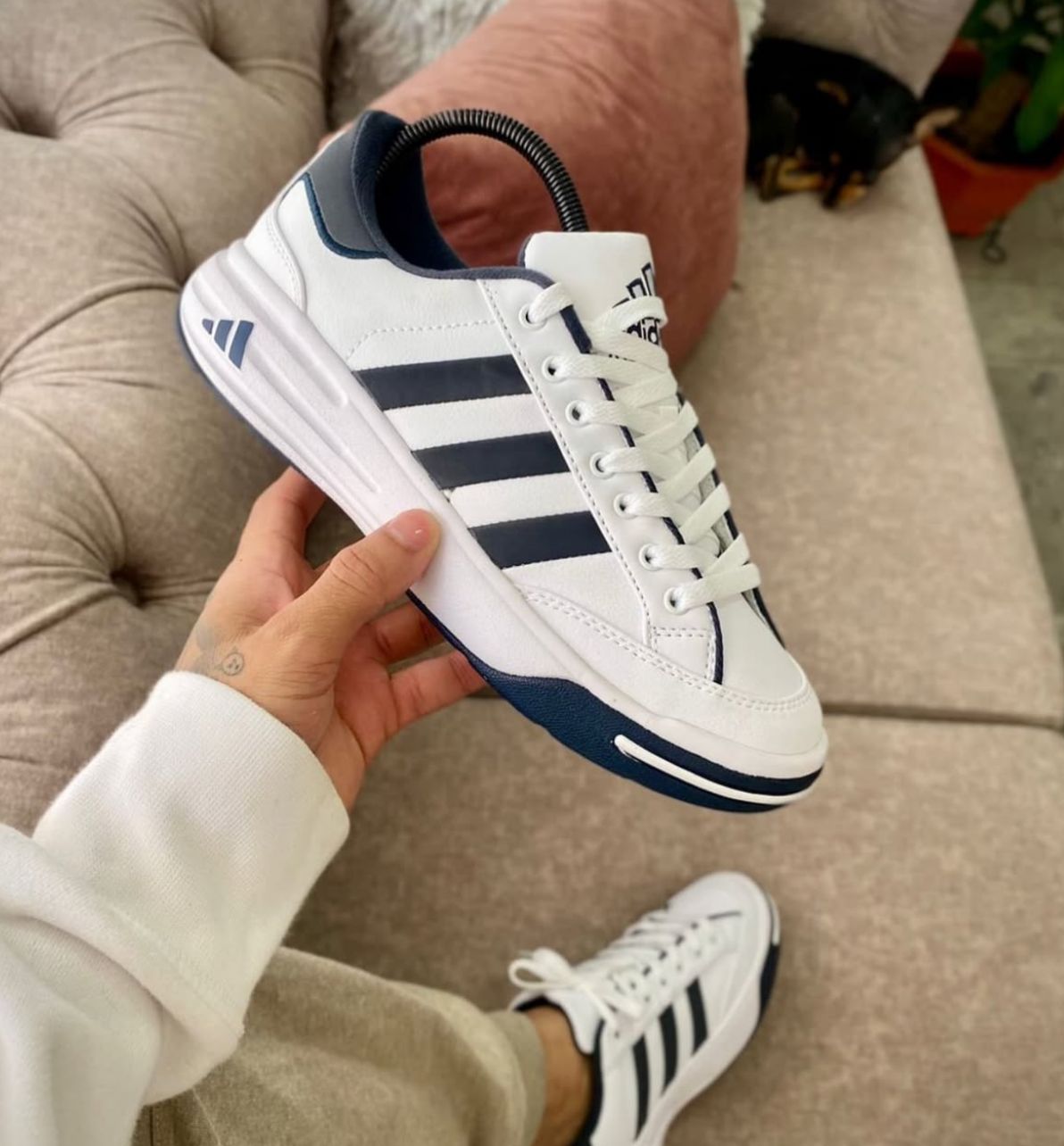 🔥ADIDAS NASTASE BLANCO AZUL HOMBRE - Main Image