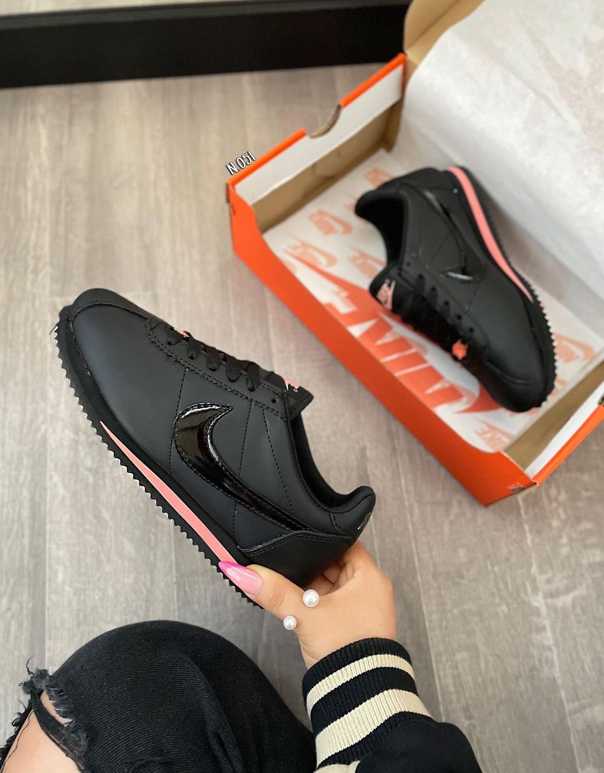 🔥NIKE CORTEZ - P BLACK - MUJER
