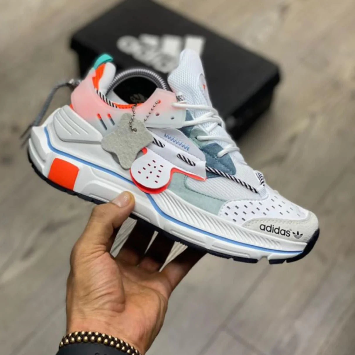 🔥ADIDAS SIKAIGE - BLANCAS/ NARANJA - HOMBRE