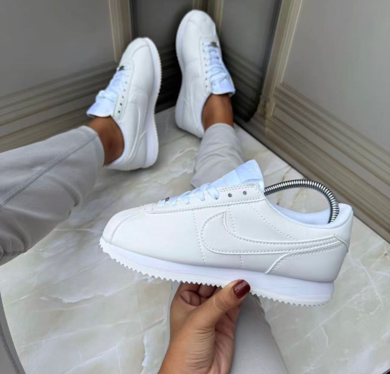 🔥NIKE CORTEZ - BLANCO T - MUJER