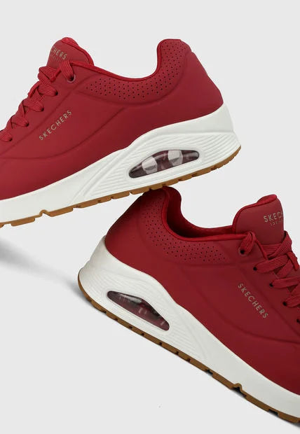 🔥SKECHERS ONE STAND - ROJO - MUJER