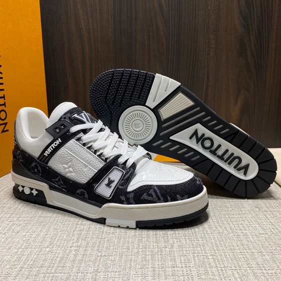 Zapatillas Para Hombre Louis Vuitton Style Trainer Negro
