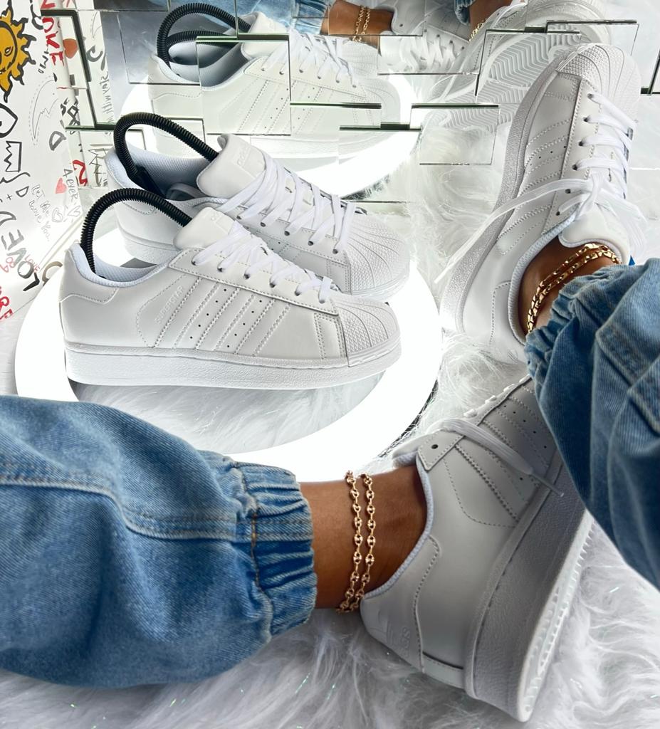 🔥SUPER STAR FOUNDATION - ADIDAS- 100% BLANCOS - UNISEX