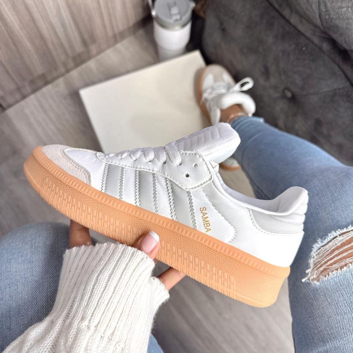 🔥ADIDAS SAMBA HIGH SOLES - CLASSIC GRAY -  MUJER