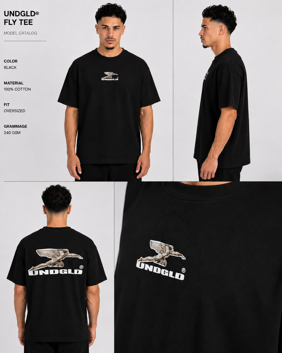 CAMISETA OVERSIZE HOMBRE UNDRGLD WINGED 1.1