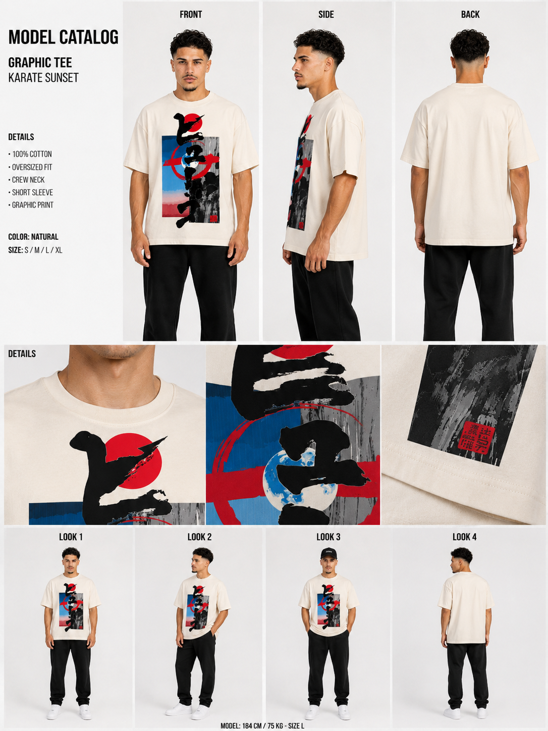 CAMISETA OVERSIZE HOMBRE KANJI ECLIPSE BOSS 1.1 B
