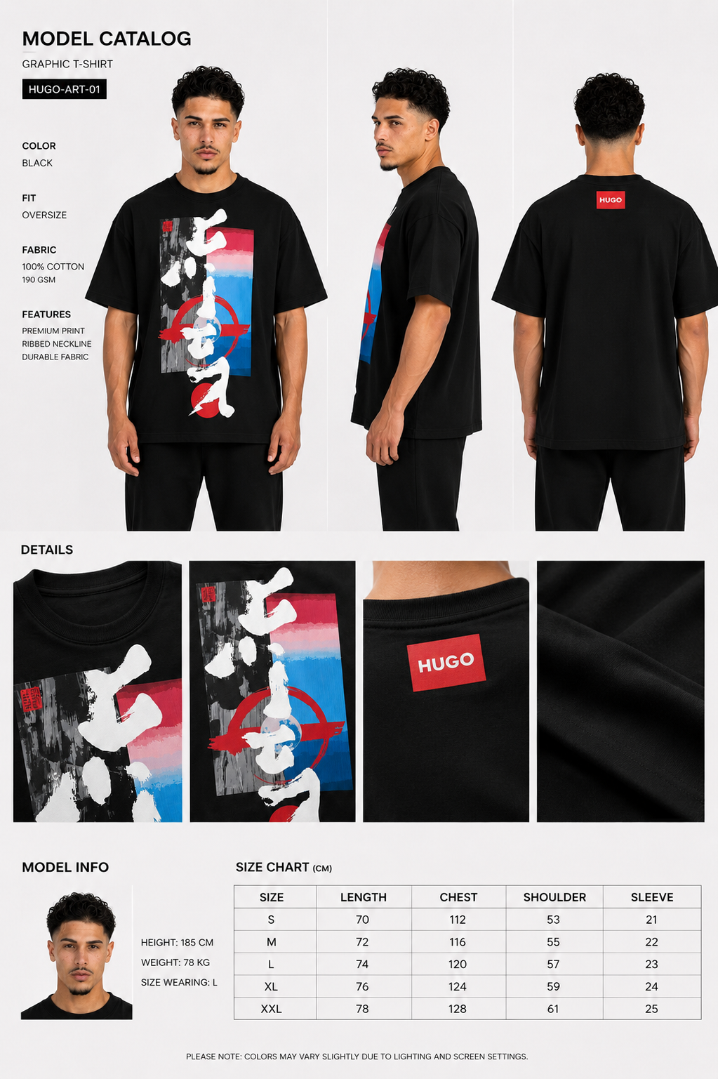 CAMISETA OVERSIZE HOMBRE KANJI ECLIPSE BOSS 1.1