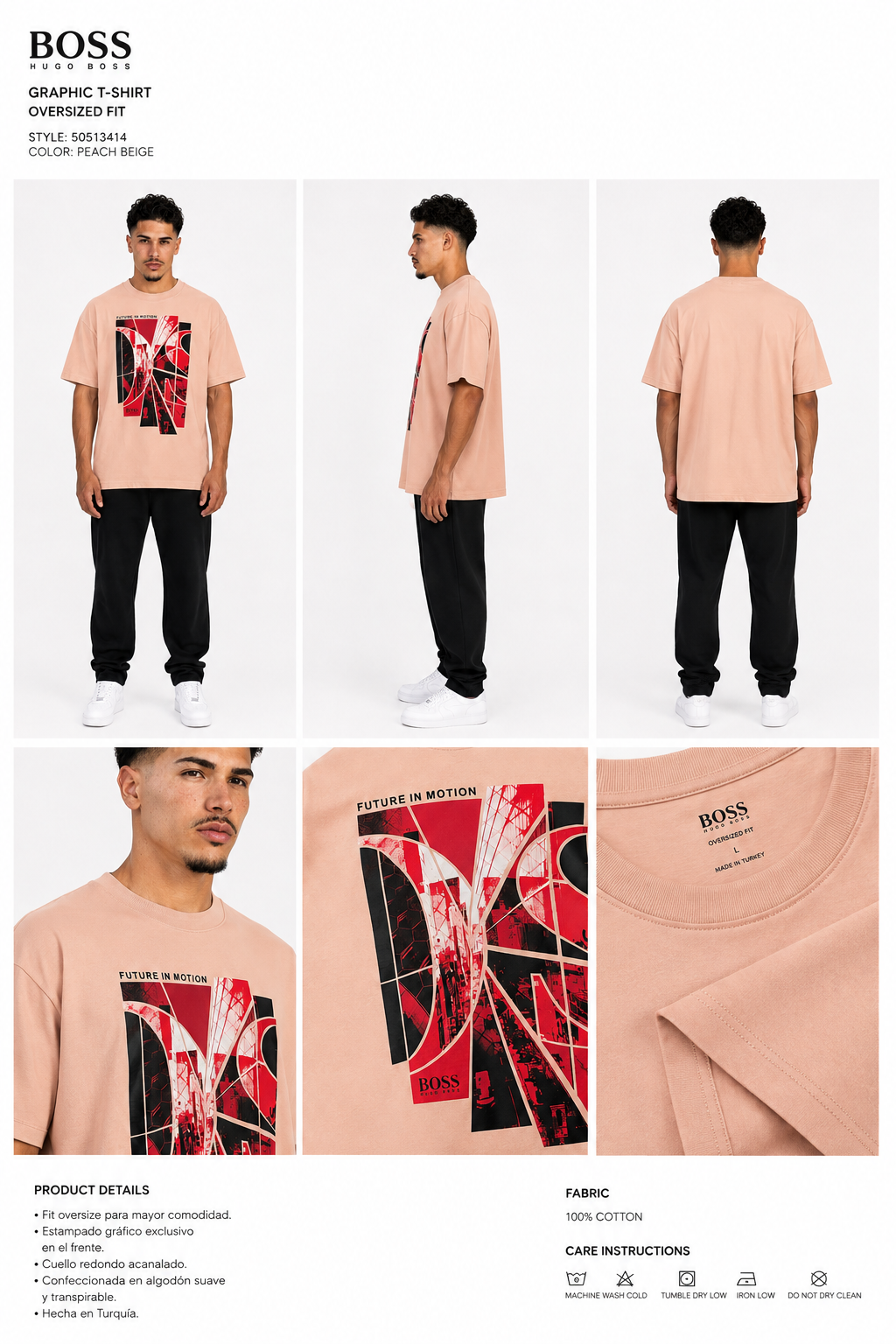 CAMISETA OVERSIZE HOMBRE FUTURED MOTION BOSS 1.1 SL