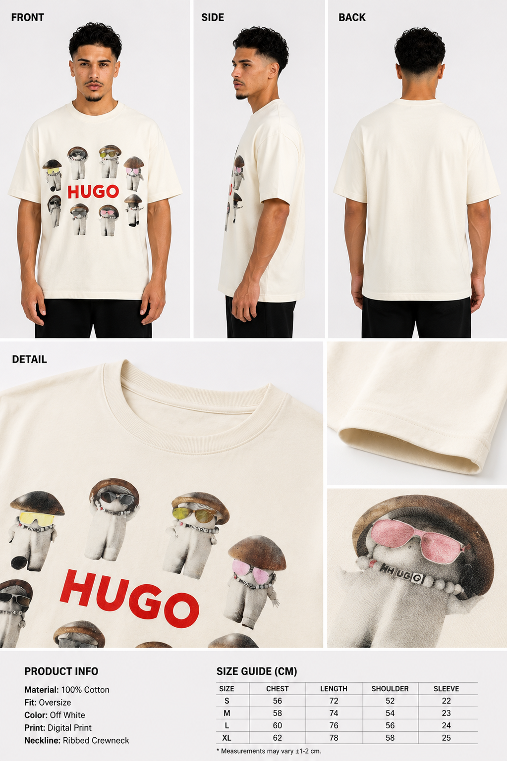 CAMISETA OVERSIZE HOMBRE SHROOM CREW 1.1