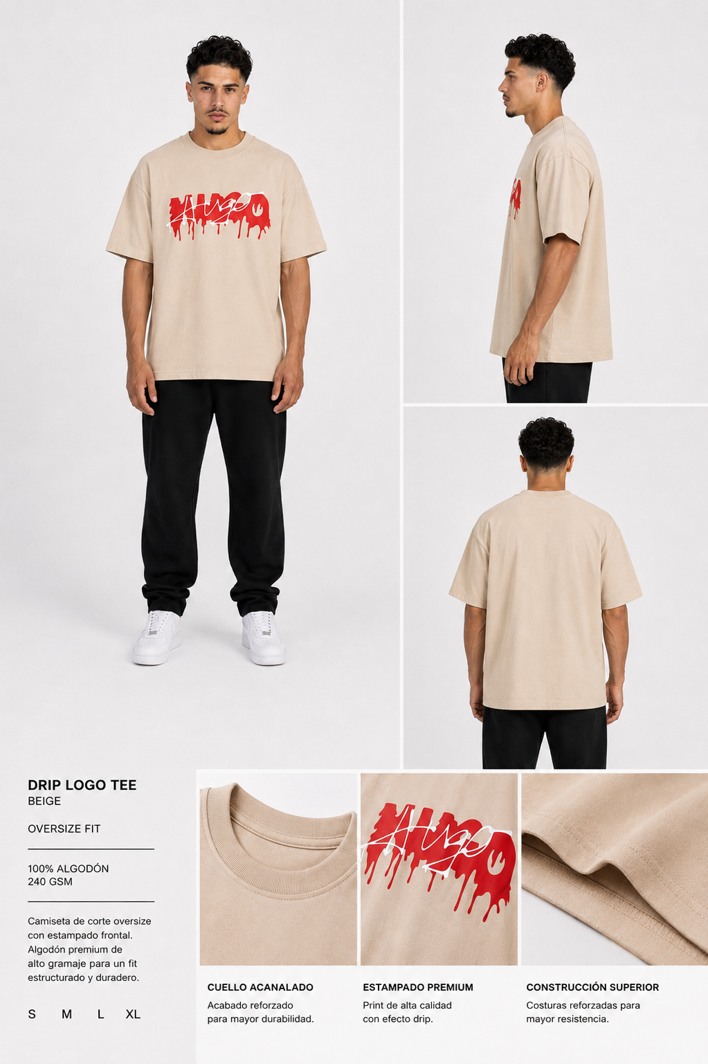 CAMISETA OVERSIZE HOMBRE SIGANTURE BOSS 1.1