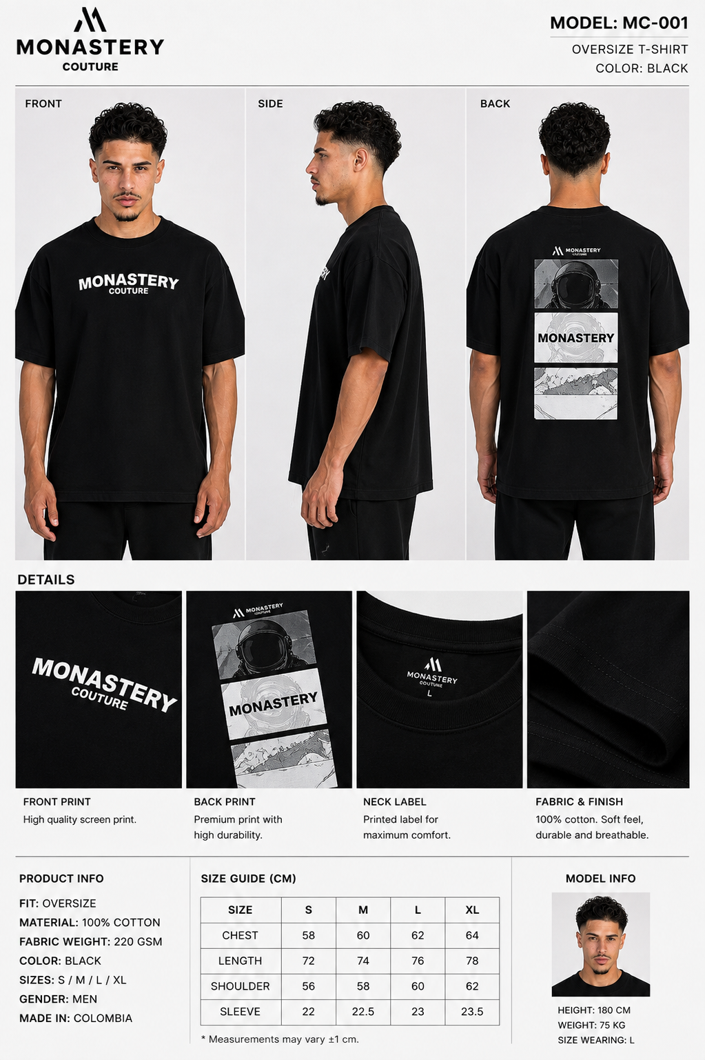 CAMISETA OVERSIZE HOMBRE LUNAR MNSTRY 1.1