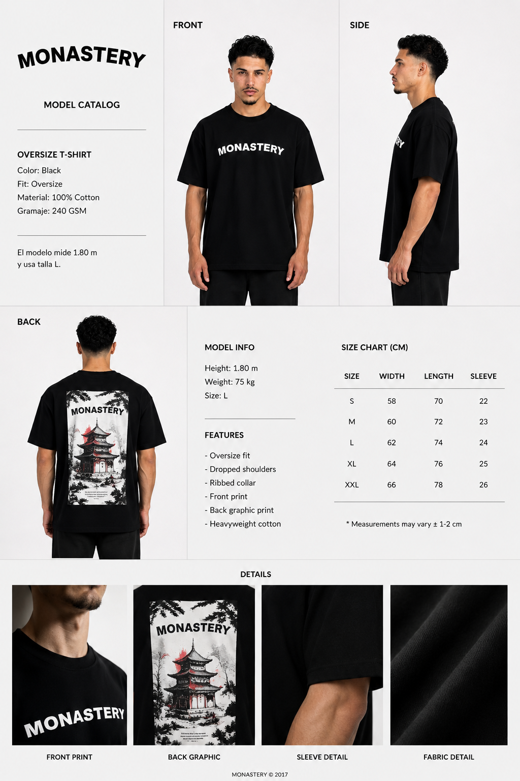 CAMISETA OVERSIZE HOMBRE PAGODA MNSTRY 1.1