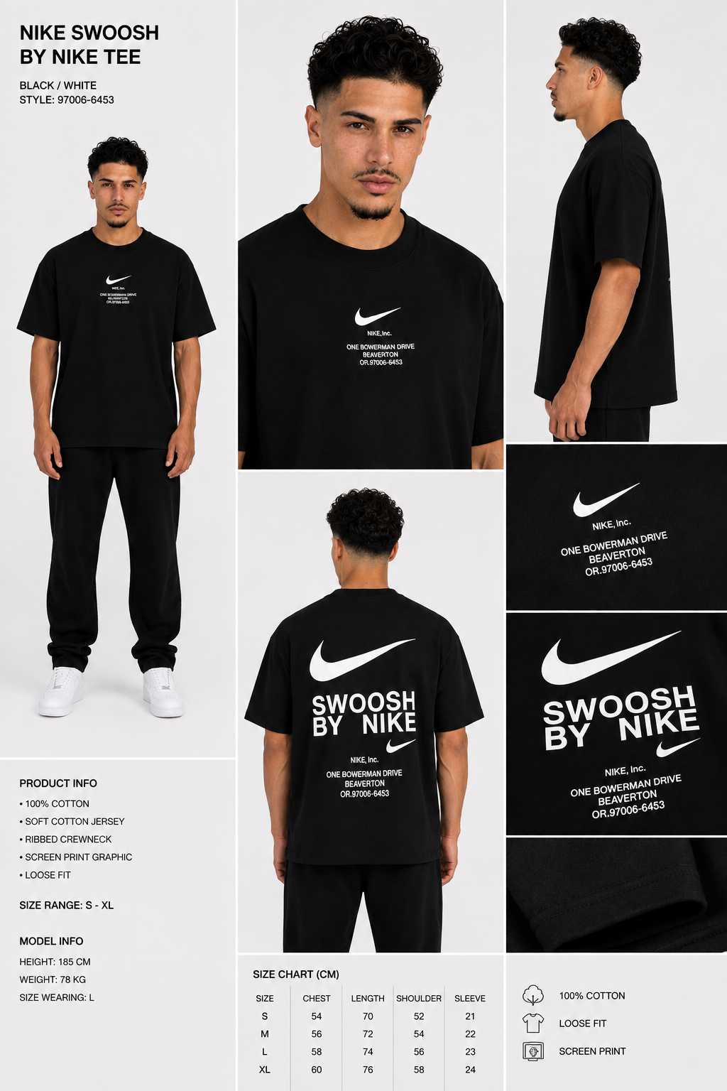 CAMISETA OVERSIZE HOMBRE SWOOSH  1.1