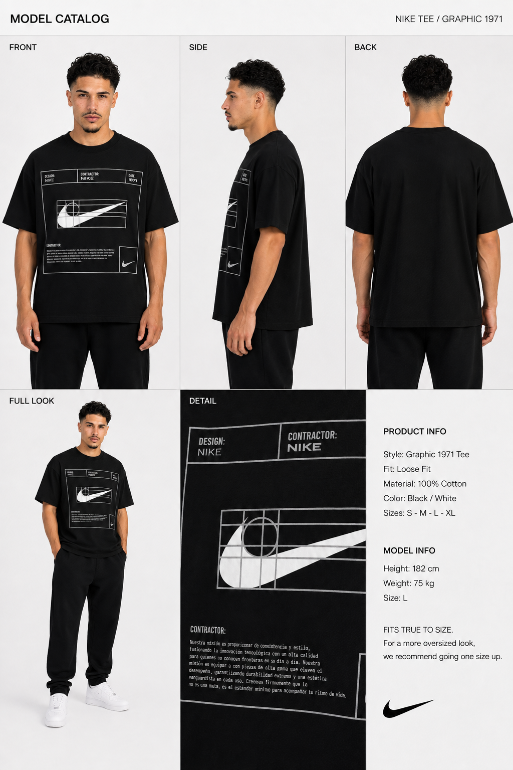 CAMISETA OVERSIZE HOMBRE BLUEPRINT NK 1.1