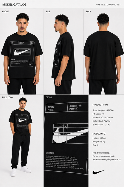 CAMISETA OVERSIZE HOMBRE BLUEPRINT NK 1.1