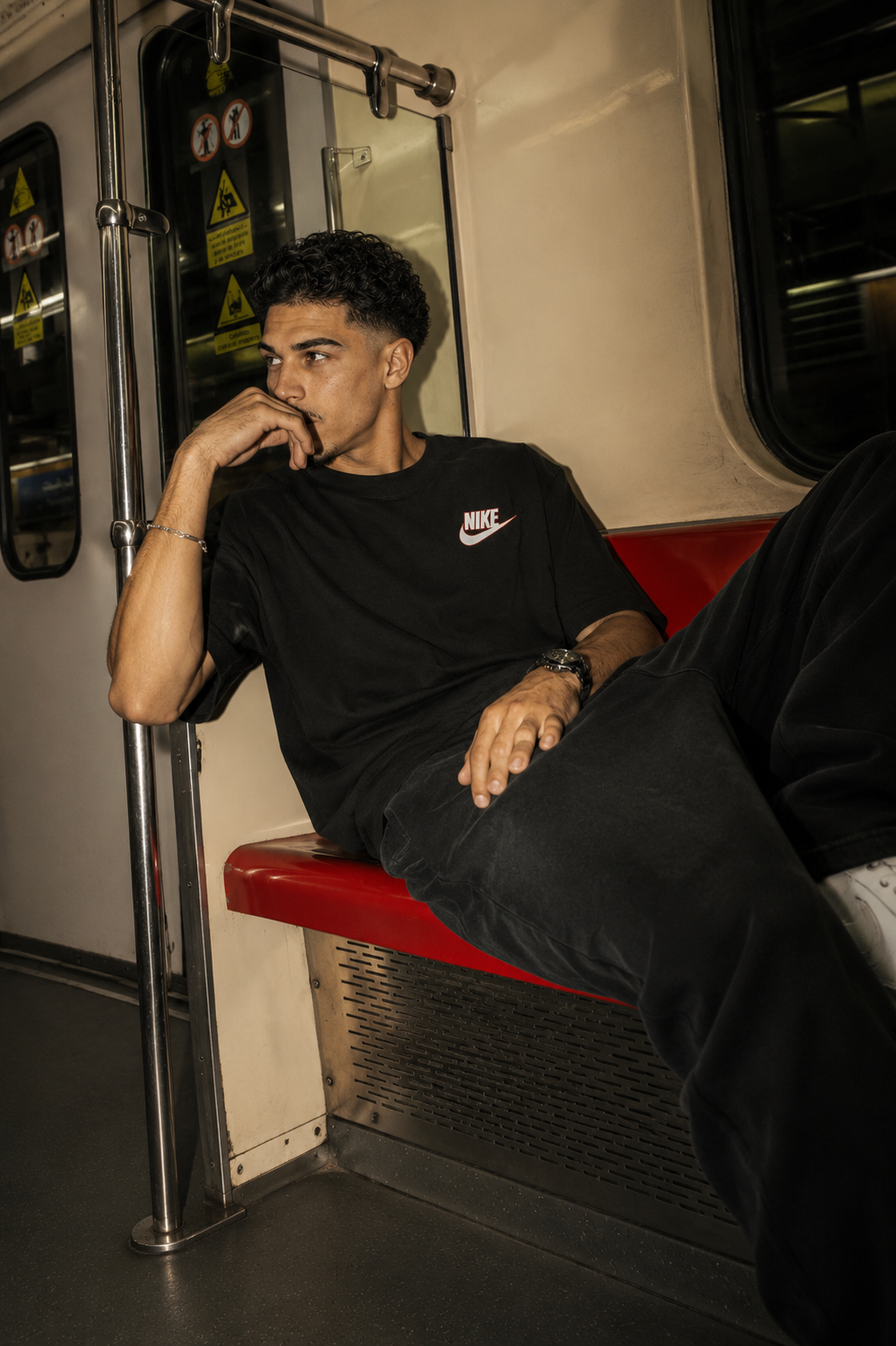 CAMISETA OVERSIZE HOMBRE HERITAGE NK 1.1 NEGRA
