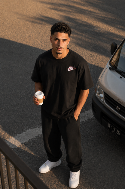 CAMISETA OVERSIZE HOMBRE HERITAGE NK 1.1 NEGRA