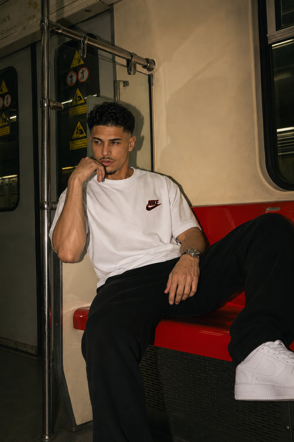 CAMISETA OVERSIZE HOMBRE HERITAGE NK 1.1 BLANCA