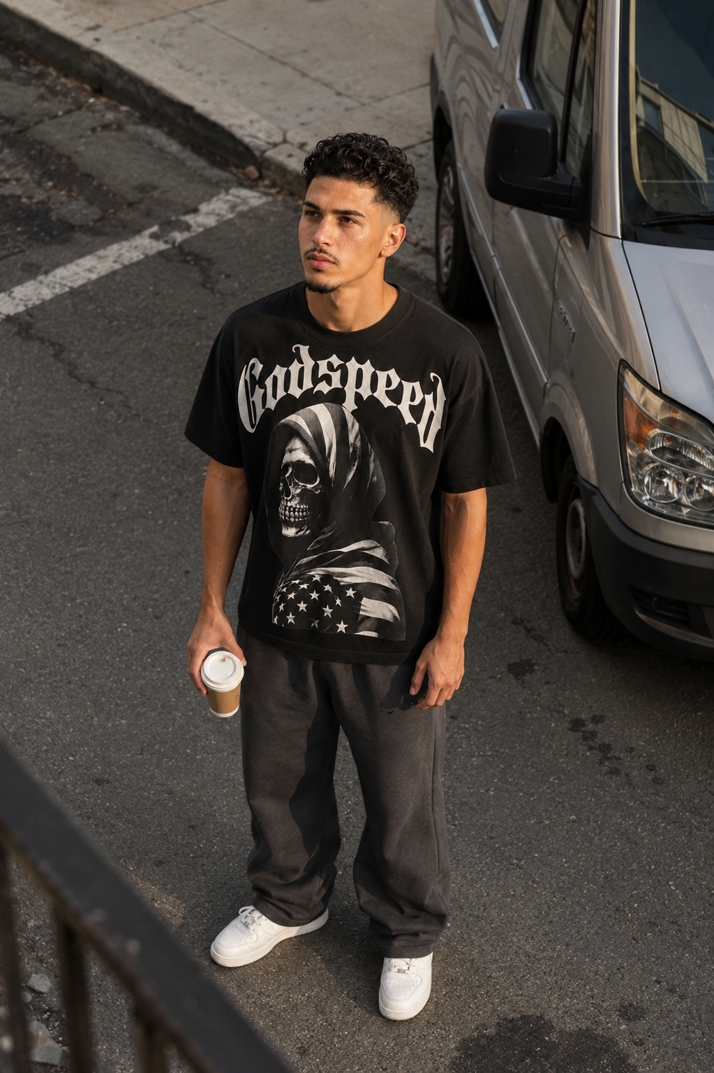 CAMISETA OVERSIZE HOMBRE GDSPD AMERICAN REAPER 1.1