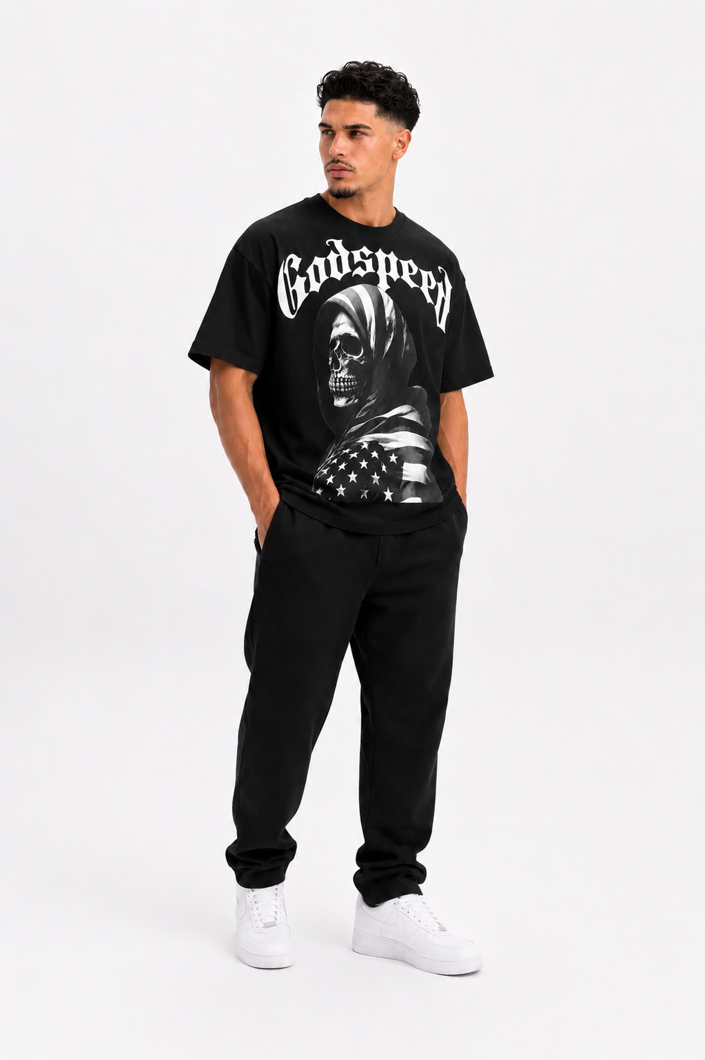 CAMISETA OVERSIZE HOMBRE GDSPD AMERICAN REAPER 1.1