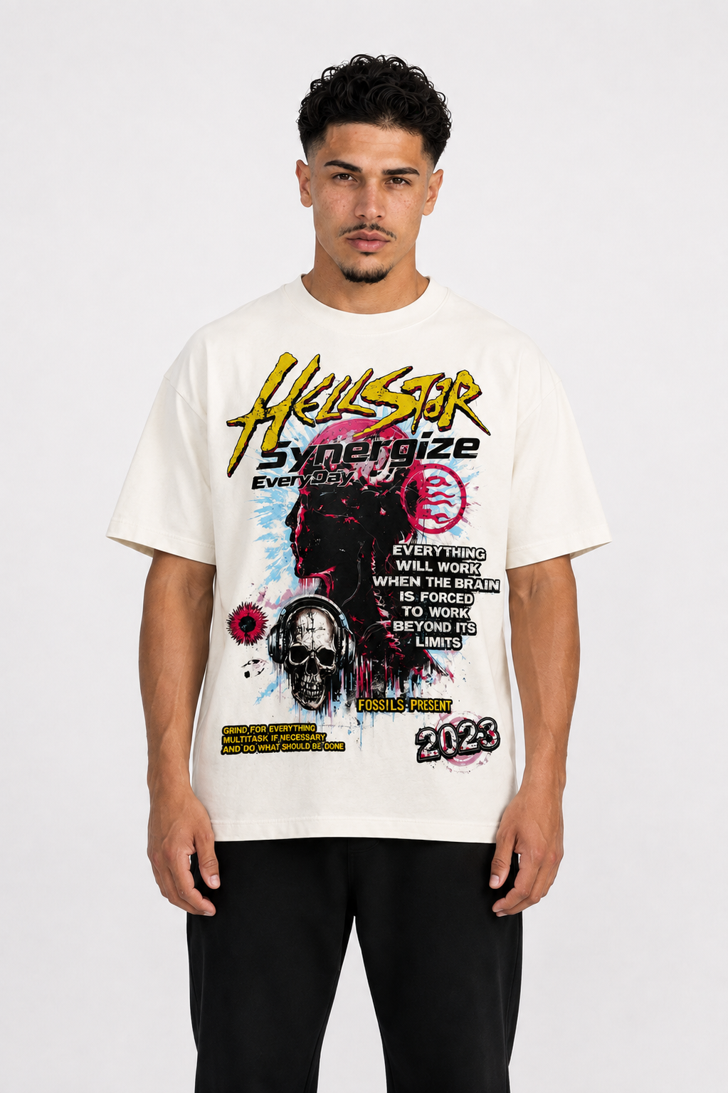 CAMISETA OVERSIZE HOMBRE HLLSTAR SYNERGIZE 1.1