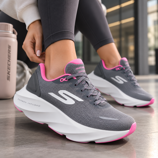 🔥SKECHERS CARBON - GRAY - MUJER