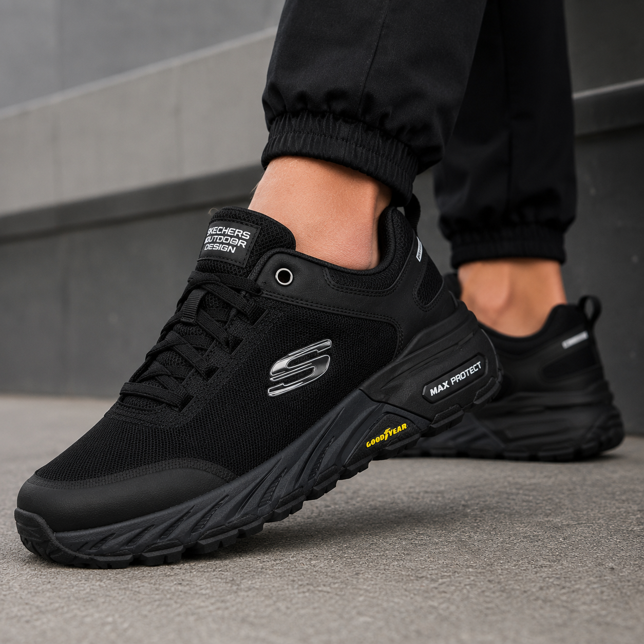 🔥SKECHERS GOODYEAR - T NEGRO - HOMBRE
