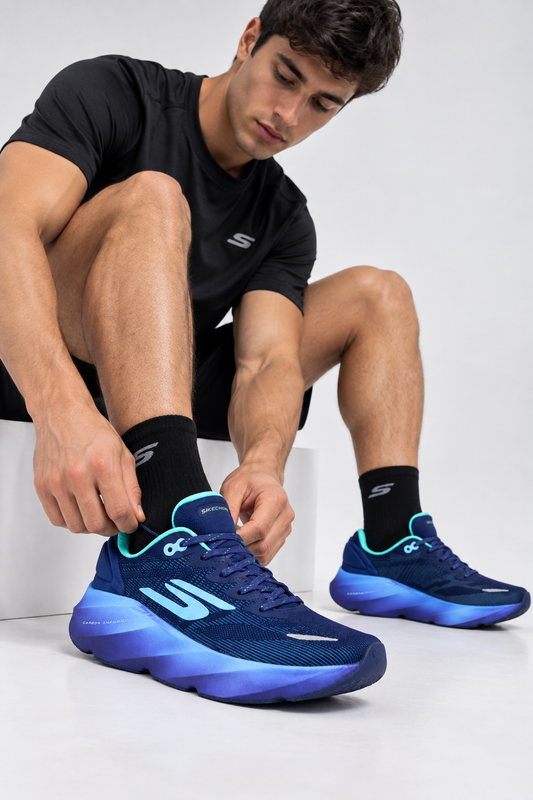 🔥SKECHERS CARBON - SHARK - HOMBRE