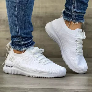 🔥SKECHERS K'NIT - BLANCO - MUJER