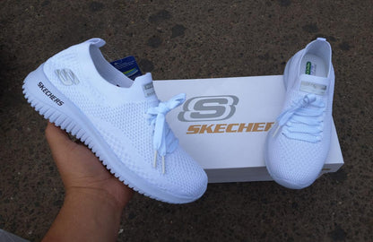 🔥SKECHERS K'NIT - BLANCO - MUJER