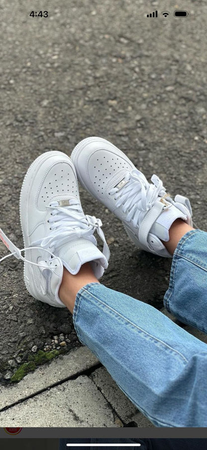 🔥AIR FORCE 1 - MID WHITE  - HOMBRE