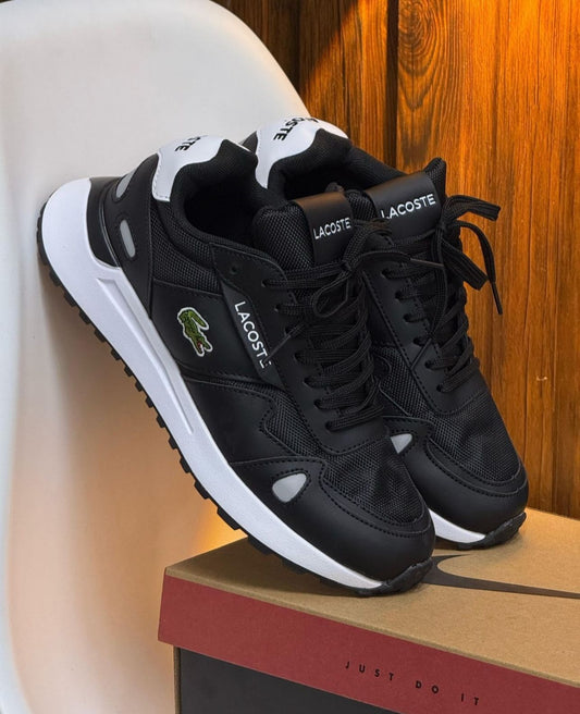🔥LACOSTE RETRO - NEGRO / BLANCO - HOMBRE