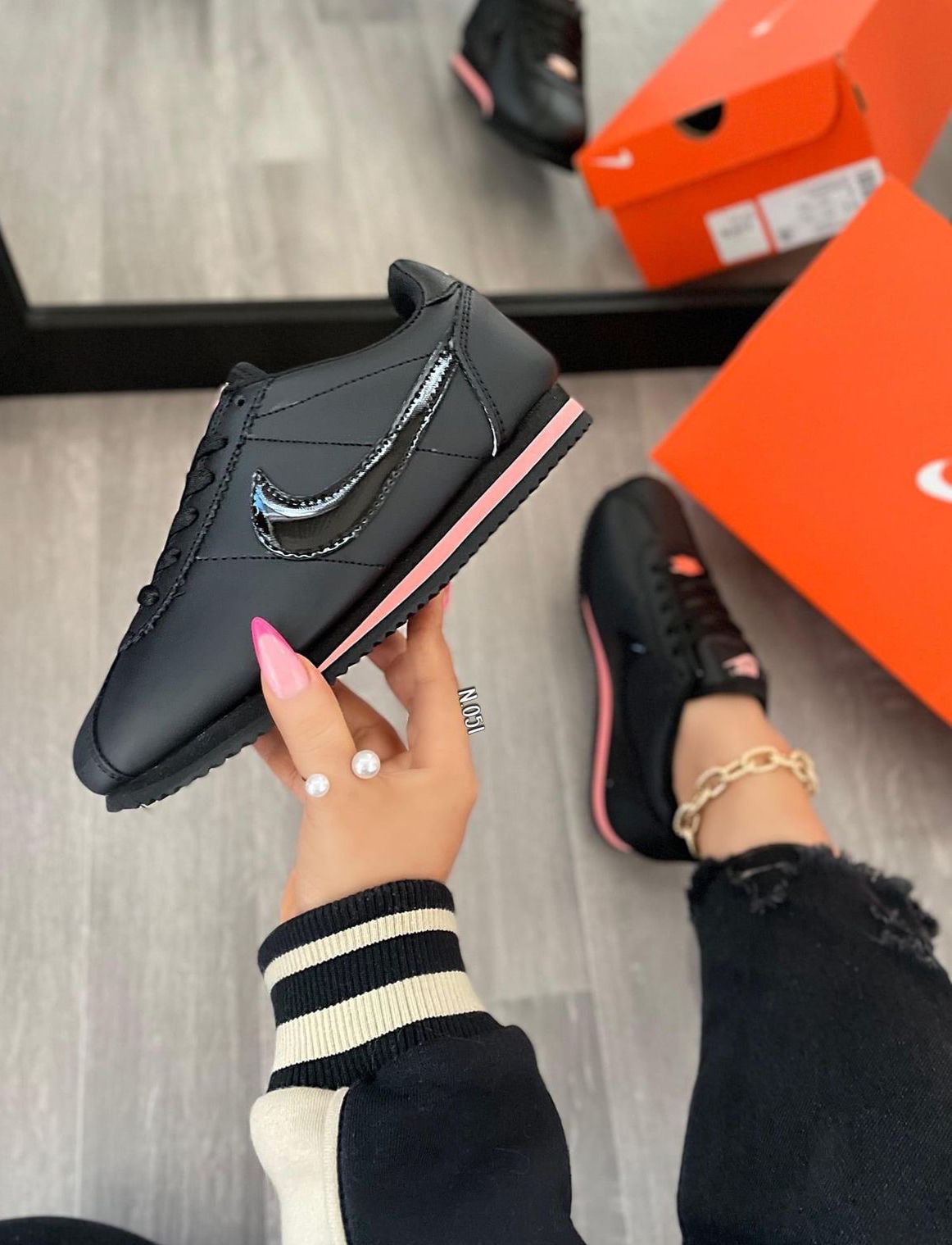 🔥NIKE CORTEZ - P BLACK - MUJER