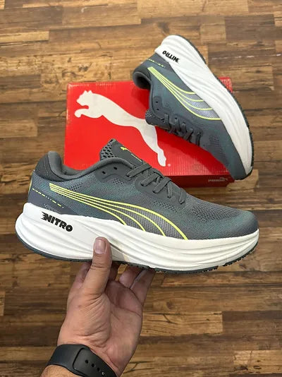 🔥PUMA NITRO - GRIS / NEON - HOMBRE