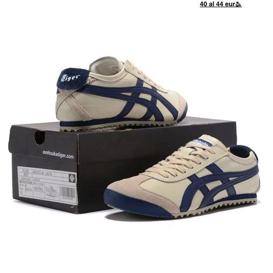 🔥ONITSUKA TIGER - MEXICO 66 - CREAM / BLUE - HOMBRE