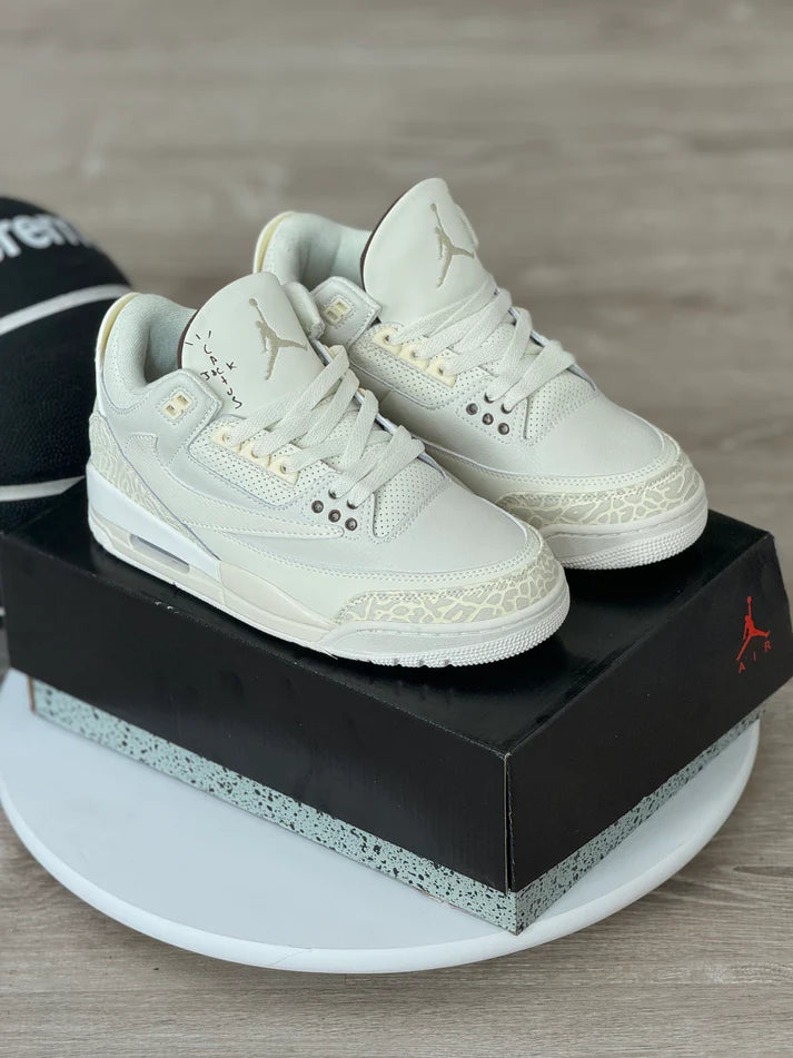 🔥NIKE JORDAN RETRO 3 TRAVIS SCOTT - CREMA - UNISEX